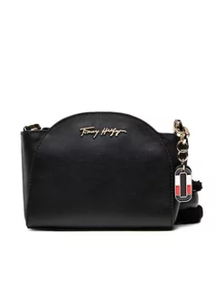 Torebki damskie - Tommy Hilfiger Torebka Luxe Leather Clutch Wide Strap AW0AW10488 Czarny - grafika 1