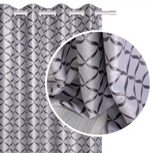 Spod Igły i Nitki, Zasłona zaciemniająca, Blackout, Fala, żakardowa, srebrna, 140x250 cm - Zasłony - miniaturka - grafika 1