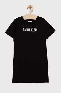 Calvin Klein Jeans sukienka plażowa bawełniana kolor czarny - Stroje kąpielowe dla dziewczynek - miniaturka - grafika 1