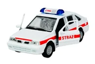 Samochody i pojazdy dla dzieci - WELLY POLONEZ CARO PLUS STRAŻ POŻARNA BIAŁA 1:34 43613 - miniaturka - grafika 1