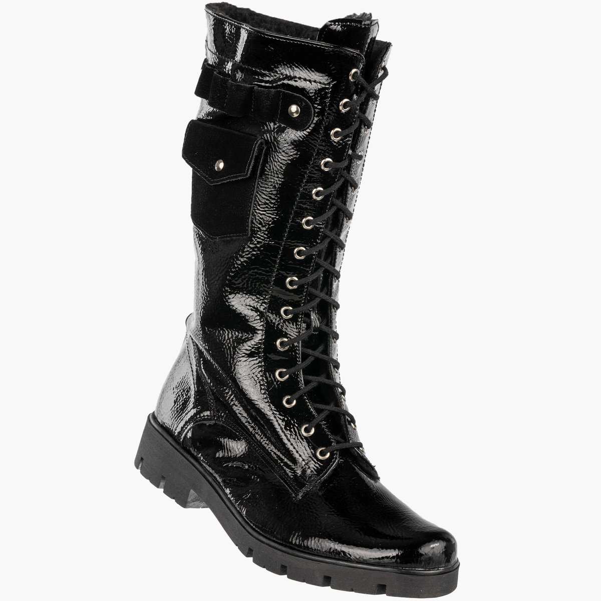 Kozaki Dziecięce Buty Zimowe Ekoskóra Wysokie Ocieplane Czarne Kornecki 06745 Czarny 31