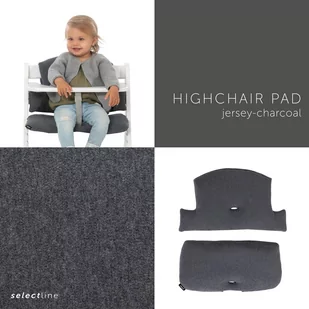 Hauck pokrowiec Select 2021 Alpha jersey charcoal - Krzesełka do karmienia - miniaturka - grafika 1