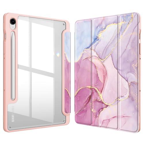 Fintie Hybrydowe wąskie etui do Samsung Galaxy Tab S9 FE 10,9 cala/Galaxy Tab S9 11 cali 2023 z uchwytem na długopis S, odporne na wstrząsy etui z przezroczystą tylną powłoką, automatyczne