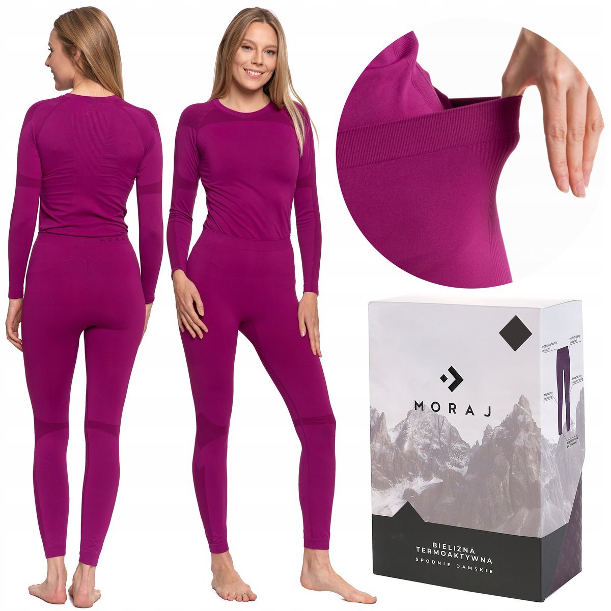 Bielizna Termoaktywna DAMSKA ZESTAW Odzieży Termicznej Bezszwowej MORAJ XXL