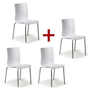Fotel biurowy, krzesło biurowe B2B Partner Krzesło plastikowe MEZZO 3+1 GRATIS, białe 4x1850 white - Fotele i krzesła biurowe - miniaturka - grafika 1