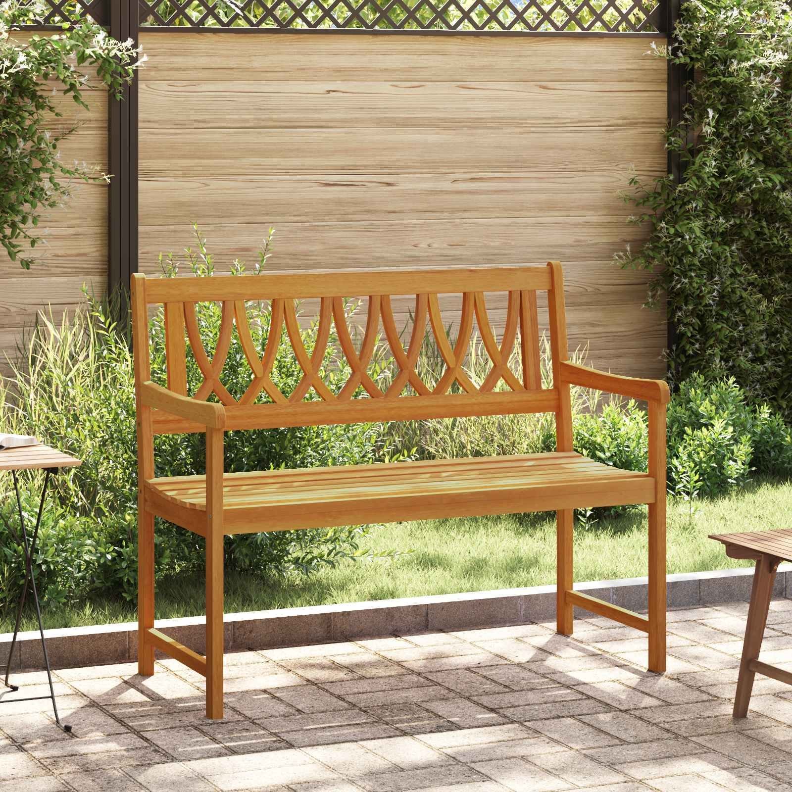 vidaXL Ławka ogrodowa naturalny 110 x 55,5 x 90 cm Lite Drewno Akacji