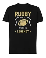 Koszulki męskie - Koszulka dla fana Rugby Sport Legenda na Prezent Czarny M - miniaturka - grafika 1