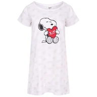 Piżamy damskie - Biała, Damska Koszula Nocna W Serduszka Snoopy - miniaturka - grafika 1