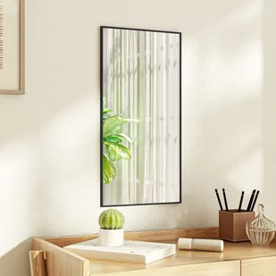 vidaXL Lustro na drzwi, czarne, 30x60 cm, szkło i aluminium - Lustra - miniaturka - grafika 1