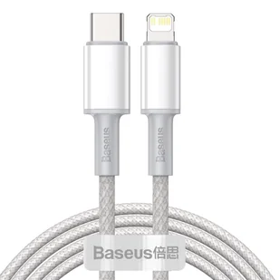 Baseus High Density Braided USB-C do Lightning, 20W, 5A, PD, 2m biały - Kable USB - miniaturka - grafika 1