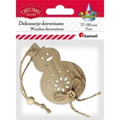 Decoupage - Titanum Drewniana zawieszka bałwanek ażurowy 2 szt. - miniaturka - grafika 1