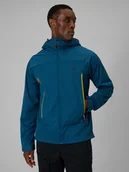 Kurtki i kamizelki sportowe męskie - 4F Kurtka softshell wiatroodporna membrana 8000 męska - turkusowa XXL - miniaturka - grafika 1