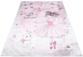 Dywany dla dzieci - Różowy dywan prostokątny z baletnicą dla dzieci D0-R96 - miniaturka - grafika 1
