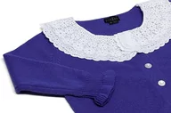 Swetry damskie - Naemi Damski słodki kardigan z koronkowym kołnierzem dla lalek akryl niebieski rozmiar XS/S, niebieski, XS - miniaturka - grafika 1