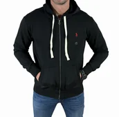 Bluzy męskie - Bluza z kapturem rozpinana męska Ralph Lauren 710548546 kolor czarny XXL - miniaturka - grafika 1