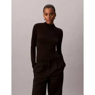 Bluzki damskie - Calvin Klein Półgolf Slim Fit z dodatkiem wełny - miniaturka - grafika 1