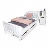 Łóżka dla dzieci i młodzieży - Łóżko drewniane , sosnowe Iza 100x200 białe +stela - miniaturka - grafika 1