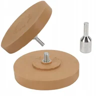 Akcesoria do mycia samochodu - Krążek / Dysk gumowy do usuwania kleju z felg 90mm + adapter na wkrętarkę - miniaturka - grafika 1