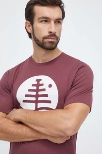 Koszulki męskie - Burton t-shirt bawełniany męski kolor bordowy z nadrukiem - grafika 1