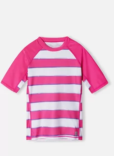 Stroje kąpielowe dla dziewczynek - Reima Koszulka kąpielowa "Joonia" w kolorze różowo-białym - grafika 1