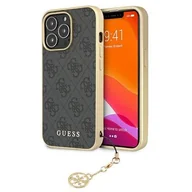 Etui i futerały do telefonów - Guess 4G Charms Collection - Etui iPhone 13 Pro Max szary GUHCP13XGF4GGR - miniaturka - grafika 1