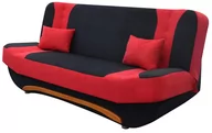 Sofy i kanapy - Sofa rozkładana z funkcją spania EWA II czarna/czerwona - miniaturka - grafika 1