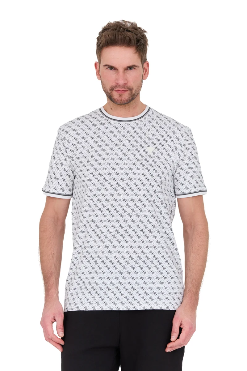 GUESS Biały męski t-shirt Marshall M