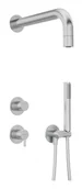 Zestawy prysznicowe - Deante Silia Zestaw prysznicowy podtynkowy z deszczownicą stal szczotkowana NQSF9XK - miniaturka - grafika 1