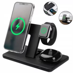 ŁADOWARKA INDUKCYJNA STACJA DOKUJĄCA APPLE IPHONE SAMSUNG QI USB 3W1 - Ładowarki do telefonów - miniaturka - grafika 1