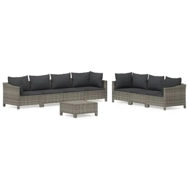 Zestaw wypoczynkowy do ogrodu szary rattan PE 63 x 63 x 55,5 cm