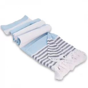 Ręcznik Plażowy Bawełniany 100x180cm Sułtański Biało-Błękitny REC50WZ3 - Ręczniki - miniaturka - grafika 1