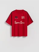 Koszulki dla chłopców - Reserved - Bawełniany t-shirt z nadrukami - czerwony - miniaturka - grafika 1