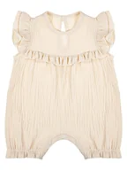 Kombinezony dla dzieci - Dziewczęcy Rampers Muślin beżowy, Nicol,r.80 - miniaturka - grafika 1