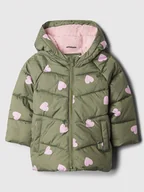 Bluzy i sweterki niemowlęce - GAP Kurtka pikowana w kolorze zielonym - miniaturka - grafika 1