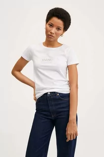 Koszulki i topy damskie - Mango T-shirt bawełniany PSTMANGO - grafika 1