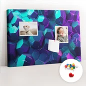 Tablice i flipcharty - Szkolna Tablica korkowa 60x40 cm, Kolorowe Pinezki, wzór Figury geometryczne - miniaturka - grafika 1