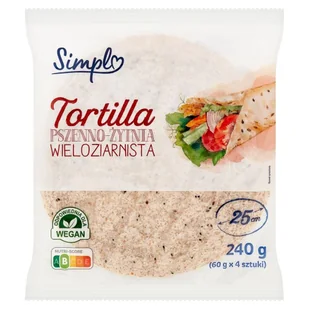 SIMPL TORTILLA WIELOZIAR.240g4x25cm - Inne pieczywo - miniaturka - grafika 1