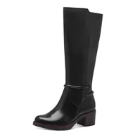 Kozaki damskie - Tamaris Comfort damskie kozaki z długą cholewką z podszewką ze stretchControl i Duo-Tex, czarne, 41 EU, czarny, 41 EU - miniaturka - grafika 1