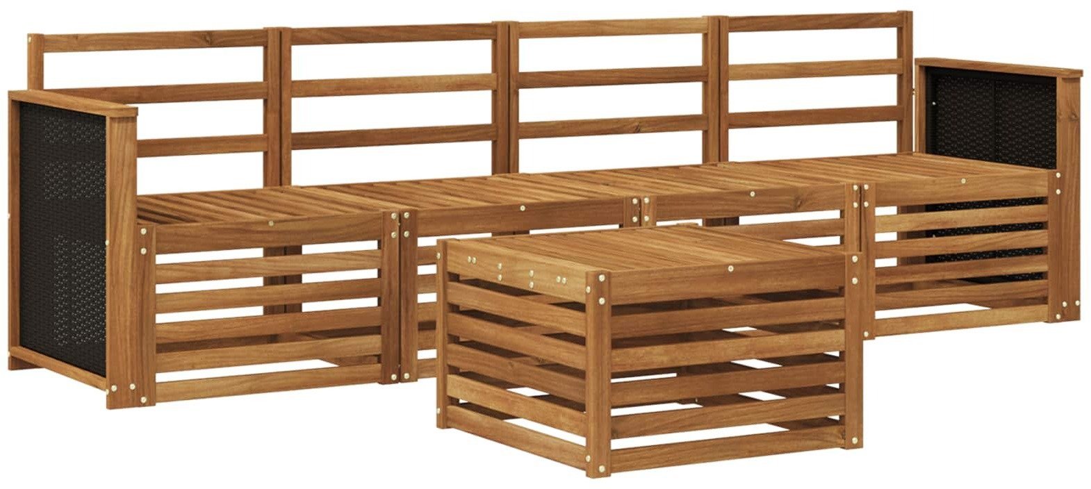vidaXL Zestaw sof na zewnątrz 5 pcs naturalny Lite Drewno Akacji