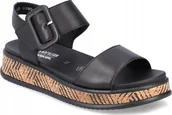 Sandały damskie - Rieker Rieker Sandals W0800-00 Czarne 38 - miniaturka - grafika 1