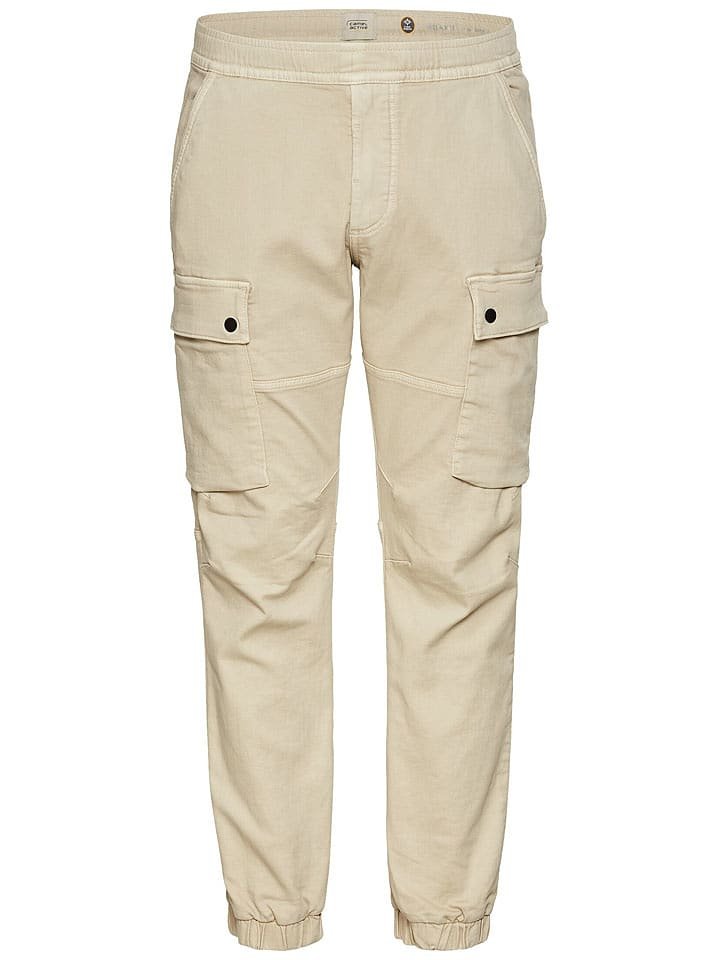Camel Active Bojówki - Relaxed fit - w kolorze beżowym