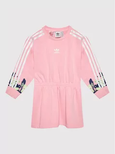 Sukienki i spódniczki dla dziewczynek - Adidas Sukienka codzienna HC4611 Różowy Regular Fit - grafika 1