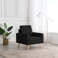 Fotele - vidaXL Fotel, czarny, tapicerowany tkaniną - miniaturka - grafika 1