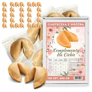 Chińskie Ciasteczka z Wróżbą klasyczne dla gości Komplementy dla Ciebie 100 - Pieczywo chrupkie - miniaturka - grafika 1