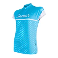 Koszulki rowerowe - Damska koszulka rowerowa Sensor Cyklo Dots Blue S - miniaturka - grafika 1