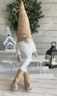 Ozdoby bożonarodzeniowe - SKRZAT ŚWIĄTECZNY SIEDZĄCY GNOM HAND MADE - miniaturka - grafika 1