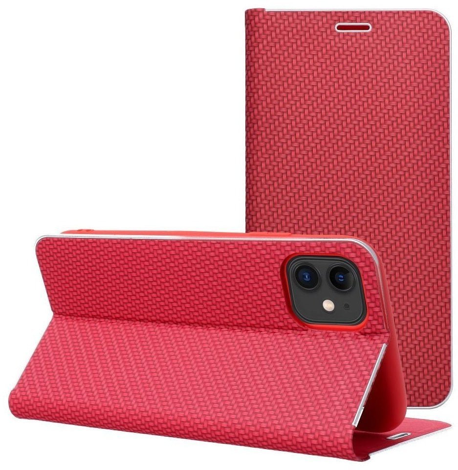 Kabura LUNA Book Carbon do IPHONE 17 czerwony