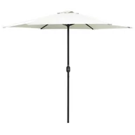 Parasole ogrodowe - vidaXL Parasol ogrodowy na słupku aluminiowym, 270x246 cm, biały 47345 - miniaturka - grafika 1