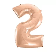 Balony i akcesoria - GoDan Balon foliowy cyfra 2 45&quot; różowo-złoty HS-C45RZ2 - miniaturka - grafika 1