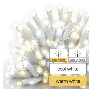Oświetlenie łączone Profi- sople 50LED 3m ciepła+zim biel, biały błysz przewód IP44 - Oświetlenie świąteczne - miniaturka - grafika 1